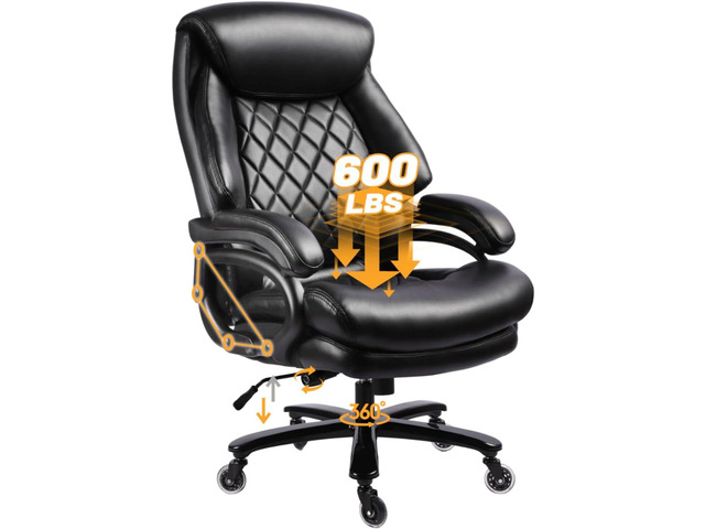 800lbs Big and Tall Office Chair, Computer Chair for Heavy People, Executive Chair with Adjustable Lumbar Support, Executive Desk Chairs with Quiet...