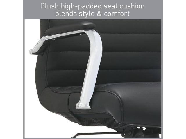 Realspace Modern Comfort Series Winsley Bonded Leather Mid-Back Chair, Black