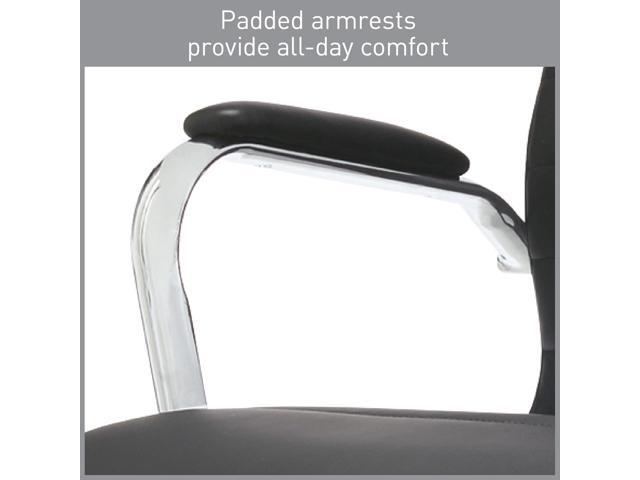 Realspace Modern Comfort Series Winsley Bonded Leather Mid-Back Chair, Black