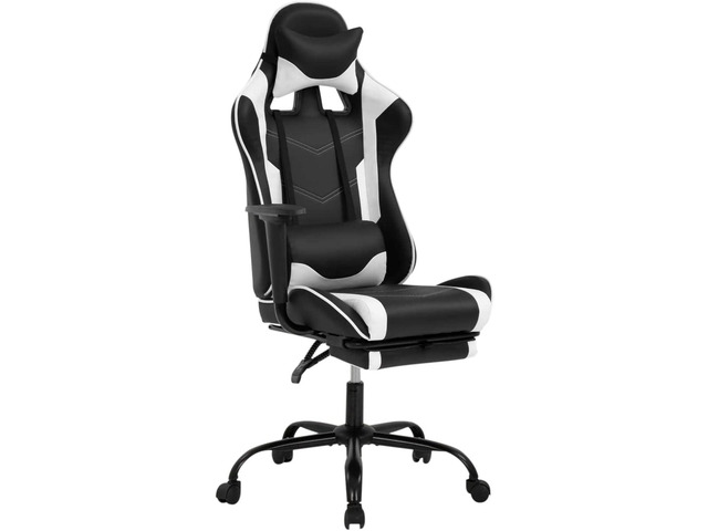 Gaming Chair, Ergonomic Office Chair Leather Chair with Adjustable and Swivel and Reclining High Back Computer Chair with Lumbar Support and...