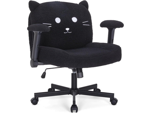 Sunchen Criss Cross Chair with Wheels and Arms, Cross Legged Office Chair with Wide Seat, Adjustable Cute Comfy Desk Chairs for Home Office,...