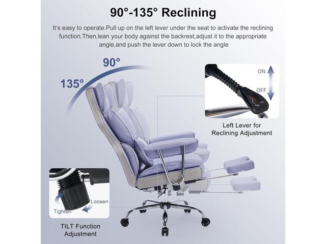 Efomao Executive Office Chair for Heavy People, High Back Computer Chair with Foot Rest, Height Adjustable PU Leather Office Chair,Big and Tall...