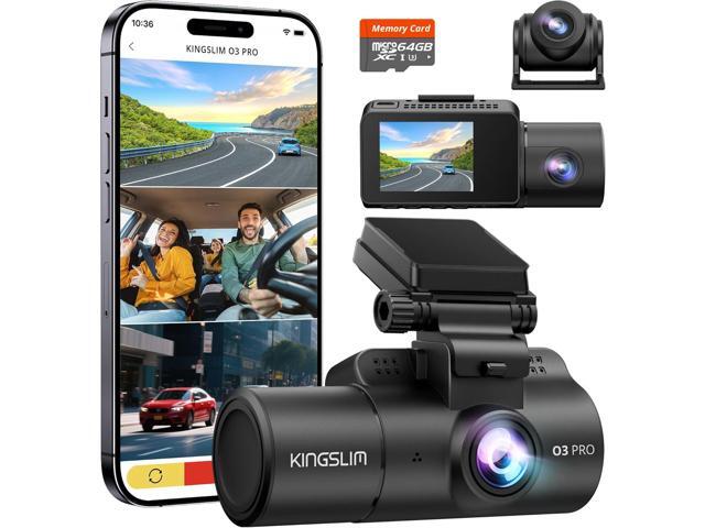 Dash Cam Front and Rear Inside, 3-Channel 2.5K FHD Dash Camera for Cars with 2' Screen, Wireless Dashcam with 5GHz WiFi, 64GB Card, Car Camera...
