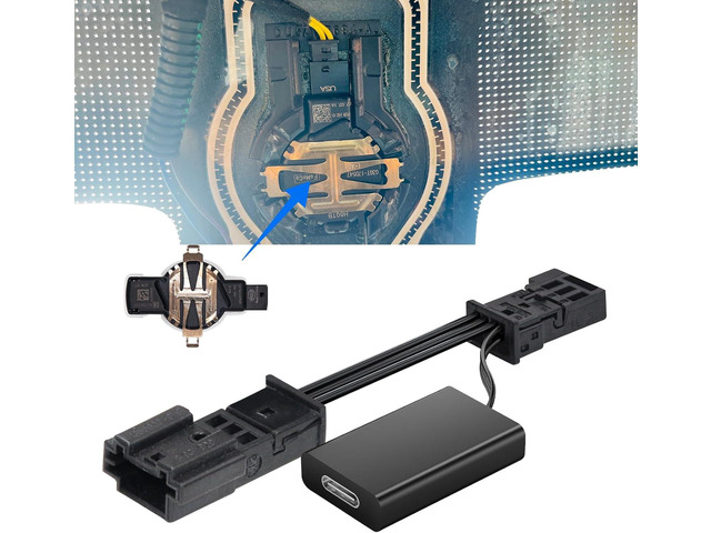 Dashcam Power Adapter Custom for Ford 3 Pin (Model C) for F150 F250/350 Mustang Explorer Lincoln Various Models, Connect Rainfall Sensor (Hidden)