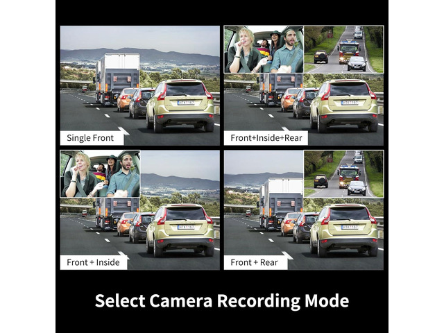 3 Channel Dash Cam Front and Rear Inside,Dash Cam pro 2025,Interior Car Camera,2.5K Single Front,Dash Camera for Cars with IR Night Vision,24Hr...