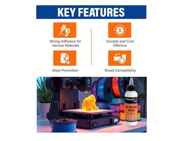 3D Printer Bed Adhesive for PLA, PETG, ABS, TPU & More, Bed Glue for Multiple Build Plates, Reduces Warping, Easy Release, 4 fl oz (118ml) -...