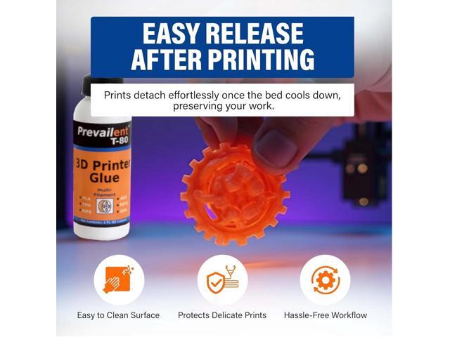 3D Printer Bed Adhesive for PLA, PETG, ABS, TPU & More, Bed Glue for Multiple Build Plates, Reduces Warping, Easy Release, 4 fl oz (118ml) -...