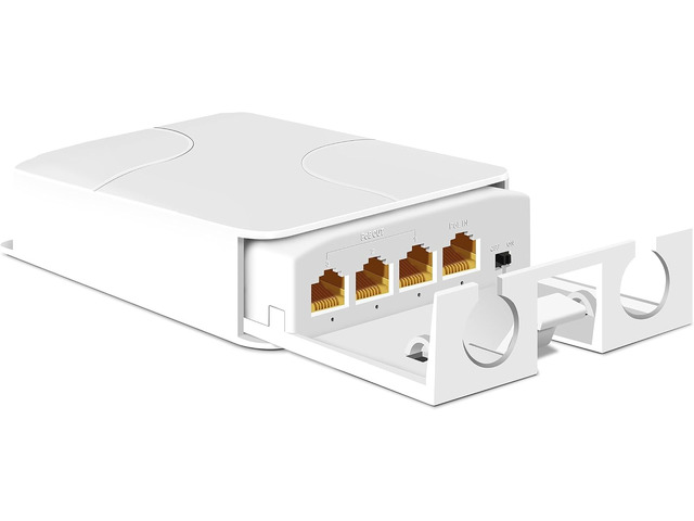Outdoor PoE Gigabit Extender, 1 in 3 Out PoE+ Extender with 1000Mbps, Power Out Up to 24W Power in 30W-IEEE802.3af/at, IP66 Waterproof, Extend to...