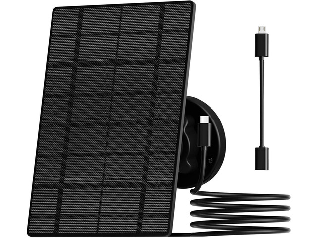 ZUMIMALL 3W Solar Panel for Outdoor Camera Wireless Camera,X2/X1/F5, IP66 Waterproof Solar Panel with 10Ft Type C Charge Cable, Power Supply for...