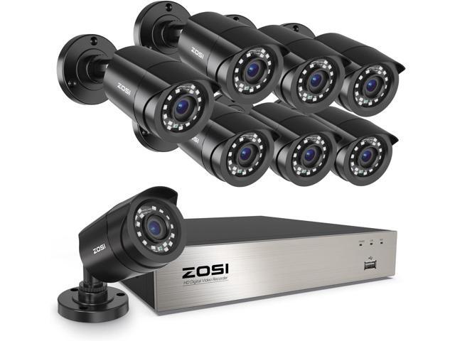 ZOSI 3K Lite 8CH Home Security Camera System Outdoor Indoor,AI Human/Vehicle Detection,Night Vision,H.265+ 5MP Lite 8 Channel CCTV DVR,8pcs 1080P.