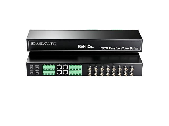 16 Channel Passive Video Balun - BNC to RJ45 Transceiver Converter for CCTV Security Camera Systems, CAT5 Cable Compatible
