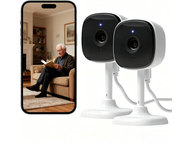 Baby/Kids/Elderly/Dog/Cat Monitoring Camera, Alexa & Google Camera AI Smart Detection & Alarm, 2-Way Audio, Night Vision, 2.4G WiFi App Control,...
