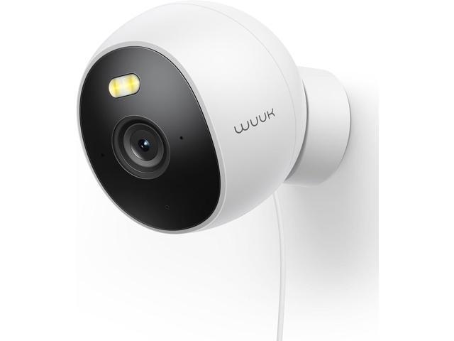 WUUK Security Camera, 4MP Indoor/Outdoor Wired Camera, Face Recognition, Color Night Vision & Spotlight, No Monthly Fee, Magnetic Mount, 2.4 GHz...