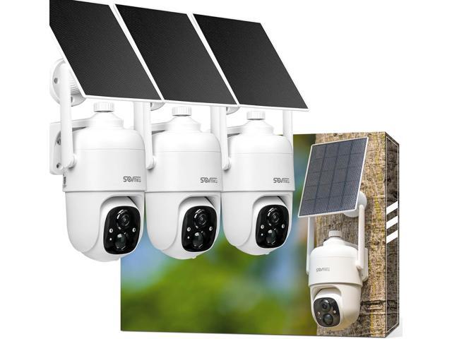 Sovmiku 3CQ1 AI 2K Solar Security Camera Wireless Outdoor,Battery Powered Camera,Two-Way Audio,PIR Motion Detection,Easy to Setup,Pan/Tilt 360°...