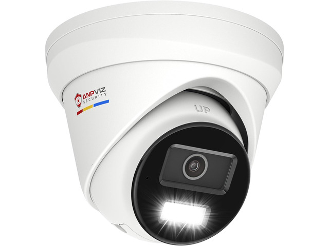 Anpviz 4K PoE IP Camera Outdoor, 8MP Smart Dual Light Turret Camera, Human/Vehicle Detection, 2.8mm Lens Wide Angle, Full Metal Housing, Built-in...