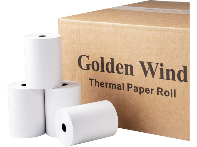 20 Rolls, GOLDEN WIND Thermal Paper Receipt, 3 1/8'x250', Fits most of Cash Registers/POS Thermal Printers. 80 (W)*75mm (Roll diameter).