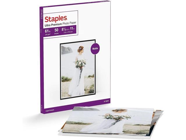 Staples Ultra Premium Matte Photo Paper 8.5-Inch x 11-Inch 50/Pack, For Office, School & Home