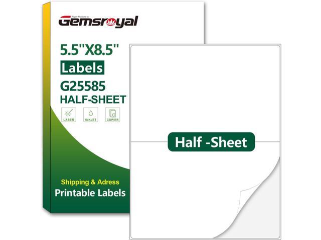 5.5'×8.5' Half Sheet Shipping Labels Printable,5.5×8.5 inch White Matte Address Label Stickers for Laser/Inkjet Printer,Half Page Large Mailing.