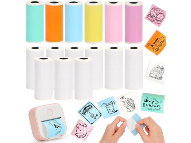 15 Rolls Mini Thermal Sticker Paper,53 * 28mm Colorful Inkless Self-adhesive Printing Paper Compatible with Phomemo T02/M02/M02X/M02S Label Maker...