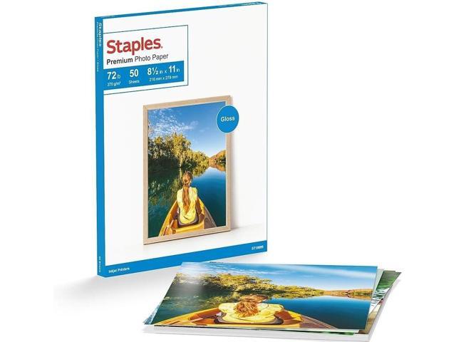 Staples Premium Glossy Photo Paper 8.5-Inch x 11-Inch 50/Pack, for Office, School & Home