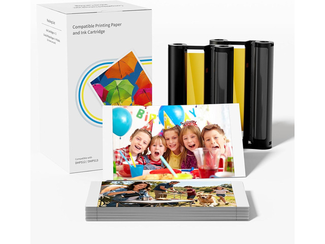 Compatible with Liene Photo Paper M100/M200/M110/M210 4x6' Photo Printer Ink Cartridges 80 Sheets Paper & 2 Refill, for Amber Series...