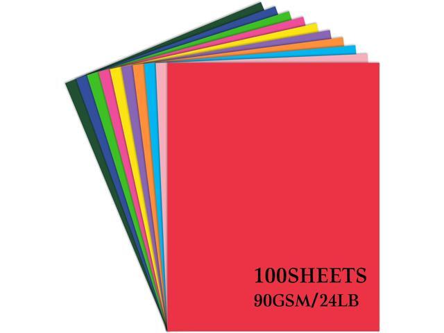 Colored Copy Paper 8.5X11 Inches,100 Sheets 10 Colors Printing Paper 90GSM/24LB Brightness Colored Origami Paper for Arts Crafts DIY School Office...