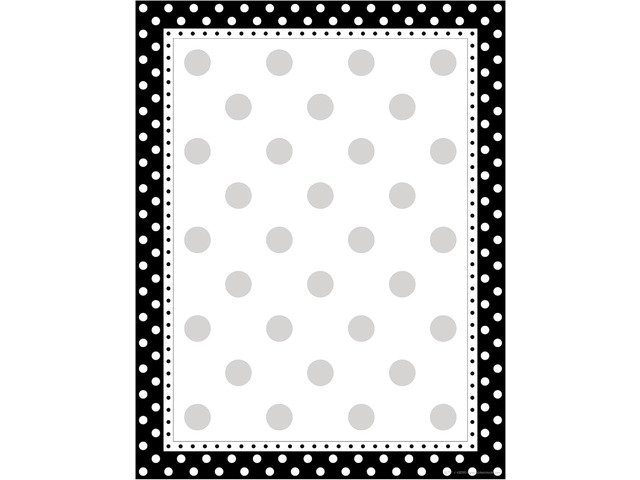 Barker Creek Designer Computer Paper, Black And White Dots, 8.5 x 11, Decorative Printer Paper, Stationery, 50 Sheets per Pkg, Home, School and...