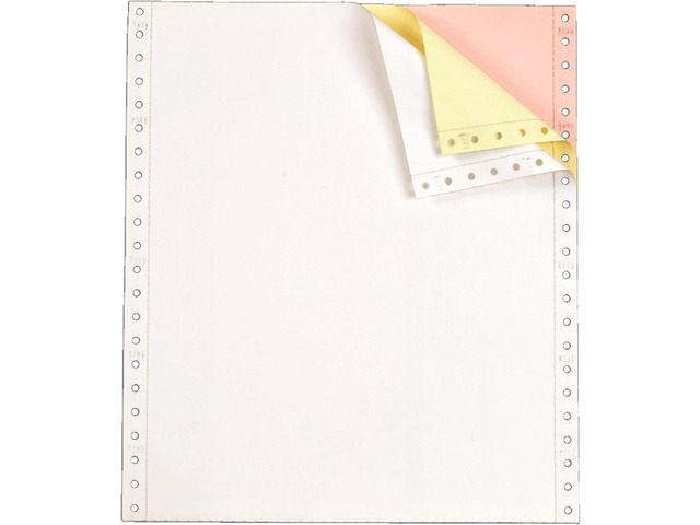 TOPS Continuous Computer Paper, 3-Part Carbonless, Removable 0.5 Inch Margins, 9.5 x 11 Inches, 1100 Sheets, White/Canary/Pink (55179)