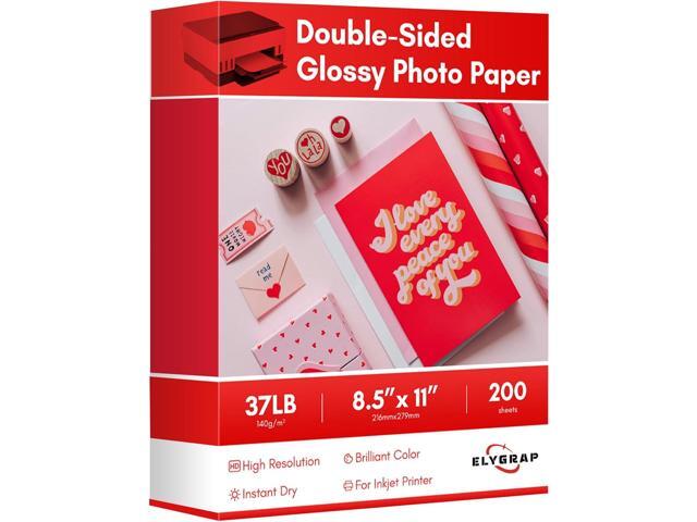 200Sheets Inkjet Glossy Double Sided Brochure Paper 37LB 140gsm Bulk Package Thin Double Sided Glossy Photo Paper for Magazine, Flyer,.