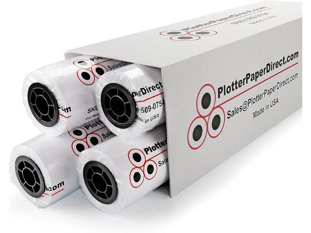 Plotter Paper Direct (20lb, Uncoated 4 Rolls, 2' Core 24 In x 150 Ft) for CAD Printing on Wide Format Ink Jet Printers