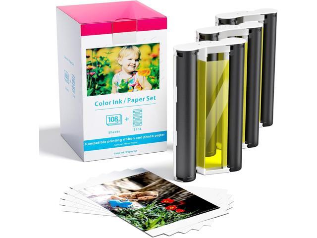 Compatible for Canon Selphy CP1300 CP1500 Ink and Paper Set for Canon Selphy CP1200 CP1000 CP910 CP900 CP810 CP760 CP770 Photo Printers,KP-108IN 3.