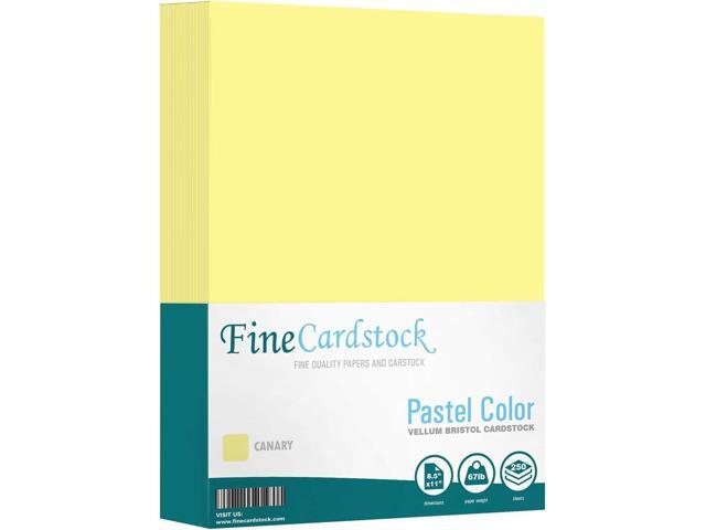 Color Cardstock Paper 67 Vellum Bristol, Sizes: 8.5 x 11 11 x 17 8.5 x 14 1 ream of 250 Sheets Per Pack. (8.5 x 11 Canary)