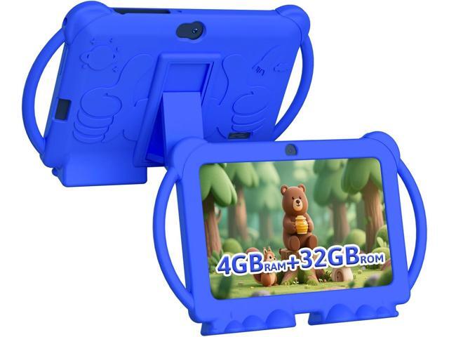 HOTTABLET Kids Tablet 7 inch Android, 4GB RAM 32GB ROM, 1TB Expandsion, with Parental Control, WiFi, Bluetooth, Dual Camera with Silicone Case,.