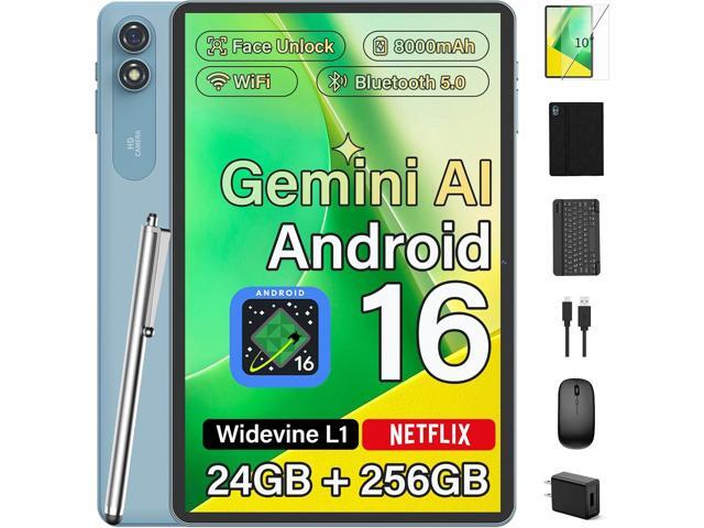 Android Tablet with Keyboard, 2026 Upgraded Android 16 tablet with 24GB+256GB+2TB Expand, 10 inch Tablet PC with 8-Core, Gemini AI, WiFi, 8000mAh,.