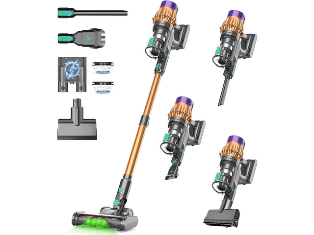 Cordless Stick Vacuum Cleaners for Home, 650W 55KPA Up to 70Min Runtime