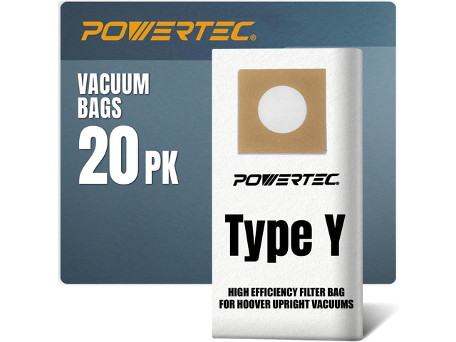 POWERTEC Type Y Vacuum Bags 20 PK for Hoover Style Y, Z, YZ WindTunnel Upright Vacuum Cleaners, Replacement Dust Bags for 4010100Y, AH10040 and...