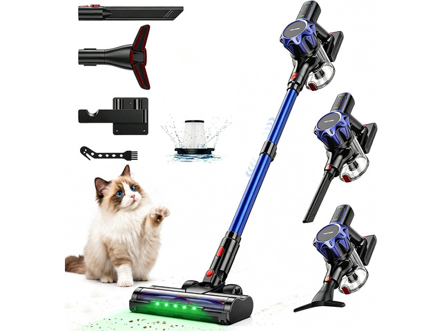 TechRise Cordless Vacuum Cleaner for Home, 550W 45kPa 60Mins Stick Vacuum