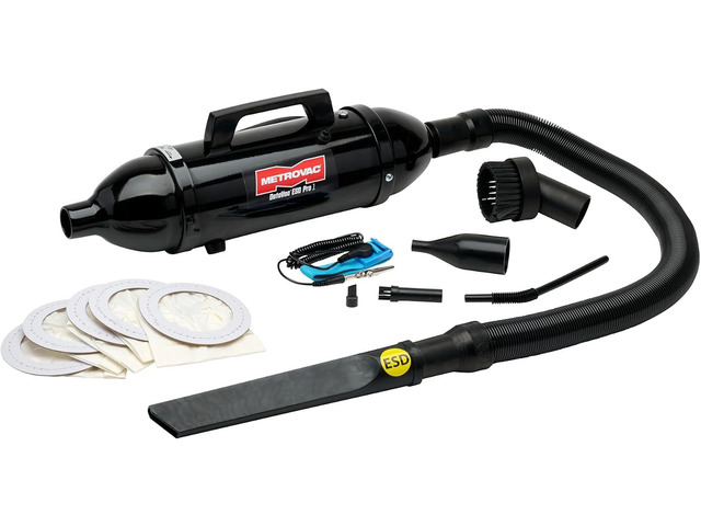 METROVAC ESD-Safe Pro Series Comp Vacuum/Blower w/Micro Cleaning Tools Multipurpose Tool for Removing Dust, Lint & Paper Shreds 1 Pack, Black