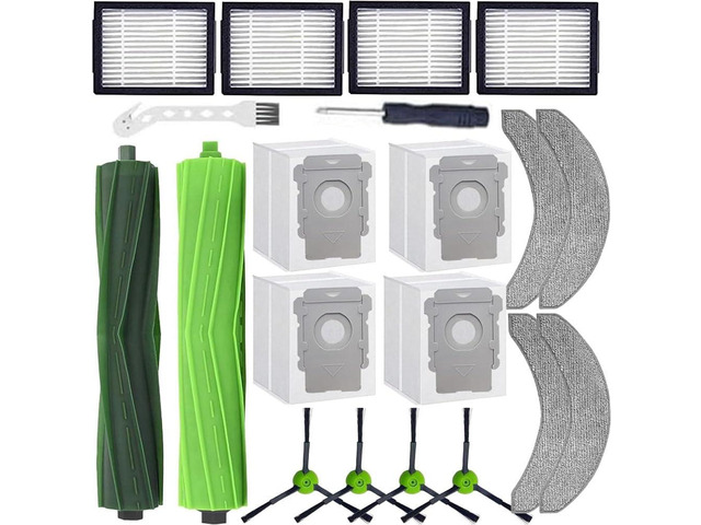 Replacement Parts Compatible with Roomba Combo j9+,Combo j7+/Plus Robot Vacuum Cleaner,1 Set of Multi-Surface Rubber Brush+4 Mopping Pads + 4 HEPA...