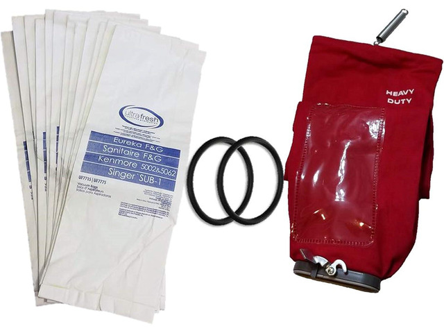 Sanitaire Professional Premium Cleaning Bundle 1 Outer Bag w/ Latch (53469-23)+ 12 Multi Layer Filtration Bags for Eureka Style F & G (54924C)Vacuum...