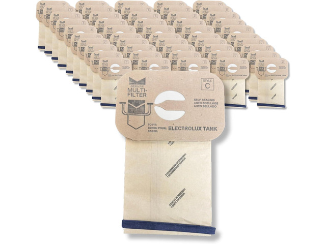 VacBagsUSA 50 Micro-Filtration Vacuum Bags for Electrolux Style C, 50 pack