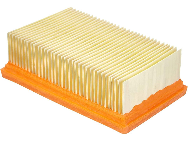 Kärcher Flat Pleated Filter for Karcher Wet Dry Vacuum - Compatible with WD 4, WD 5/P and WD 6 P S Wet Dry Vacs - Reusable Filter