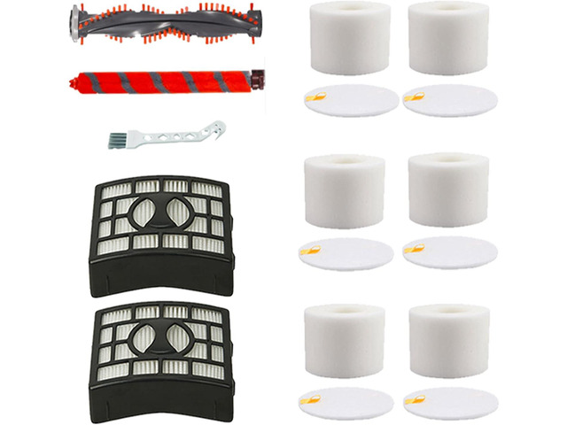 Soft Bristle Brushroll Roller Hepa Foam Filter Replacement Parts Compatible with Shark DuoClean NV800 NV800W NV801 NV801Q NV803 UV810 Vacuum