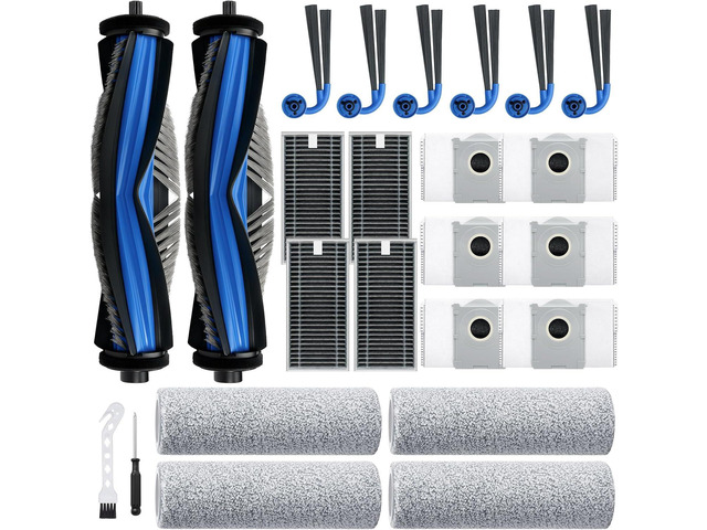 X9 Pro Omni Replacement Parts for Ecovacs Deebot X9 Pro Omni X9 Pro Robotic Vacuum Cleaner Parts with 2 Roller Brush,4 Mop,4 HEAP,6 Dust Bags,6...