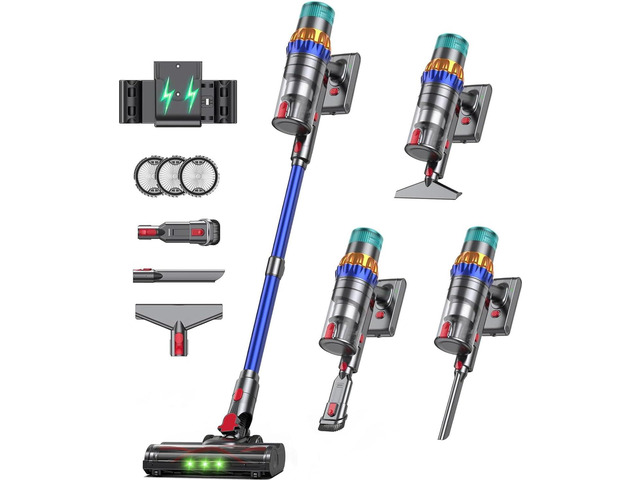 Smart Cordless Vacuum Cleaner, 650W 60KPa 75Min Vacuum Cleaner for Home