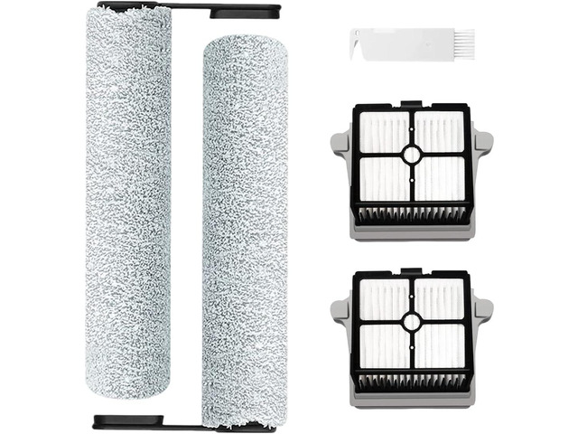 Replacement HEPA Assembly and Brush Roller Set for Tineco Floor ONE S6/S7 Pro Cordless Wet Dry Vacuum Cleaner (2 Roller+2 Filters)