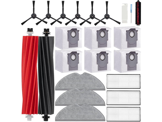 S8 Pro Ultra accessories for Roborock S8 Pro Ultra Robot Vacuum Cleaner replacement parts1 Set Main Brush1 Rubber Roller Brush, 3 Hepa Filters,3...