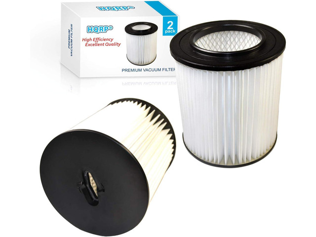 HQRP 2-pack 7' Filter compatible with Dirt Devil Pro 390, 590, 690, 890, 990, Platinum Force 299e H-P Central Vacuum Systems, 8106-01 Replacement