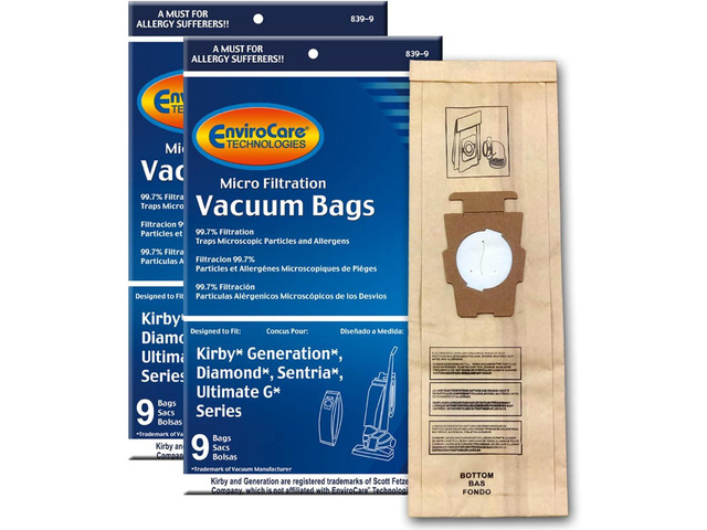 EnviroCare Replacement Micro Filtration Vacuum Cleaner Dust Bags made to fit all Kirby Generation & Sentria Model uprights 18 pack