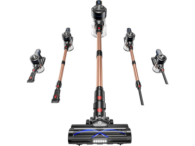 NADALY Cordless Vacuum Cleaner, 580W 50KPa Self-Standing Stick Vacuum with 65-Min Runtime, Anti-Tangle Brush, 1.8L Large Dust Cup, Lightweight...